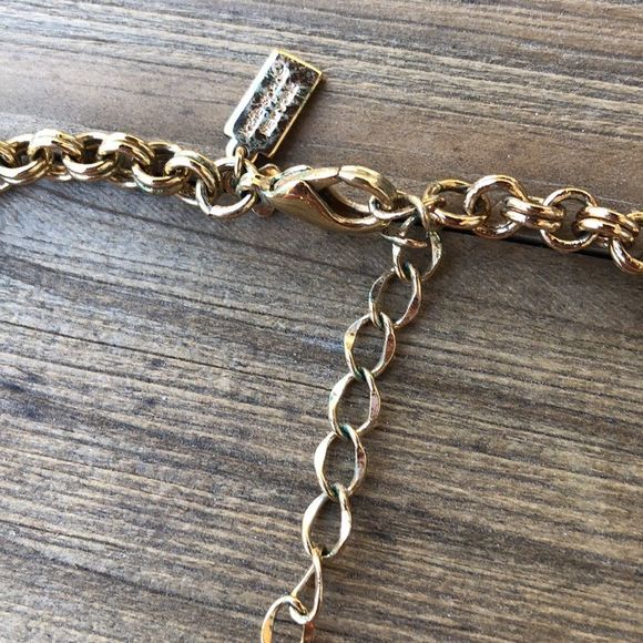 kate spade Neon Orange Chunky Crystal Gold Plated Statement Necklace! EUC - Picture 4 of 13